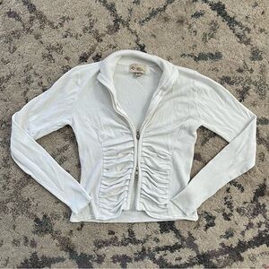 Vintage Urban Behaviour White Double Zip Sweater